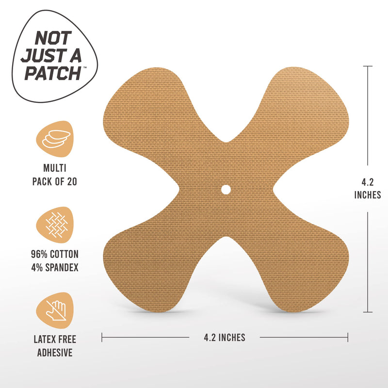 Not Just A Patch X-Patch CGM Sensor Patches (20 Pack) - Water Resistant & Durable for Active Lifestyle for 10-14 Days - Dexcom G6 Adhesive Patches, Omnipod & Freestyle Libre 2 Sensor Covers in Beige - NewNest Australia