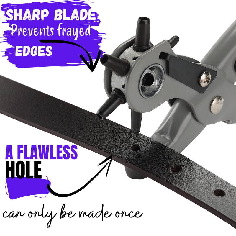 UNCO- Leather Hole Punch Tool, Multi Hole Sizes, Belt Hole Puncher, Leather Punch Tool, Leather Hole Punch for Belts, Leather Hole Puncher, Belt Puncher for Leather, Leather Punch Tool for Belts. - NewNest Australia