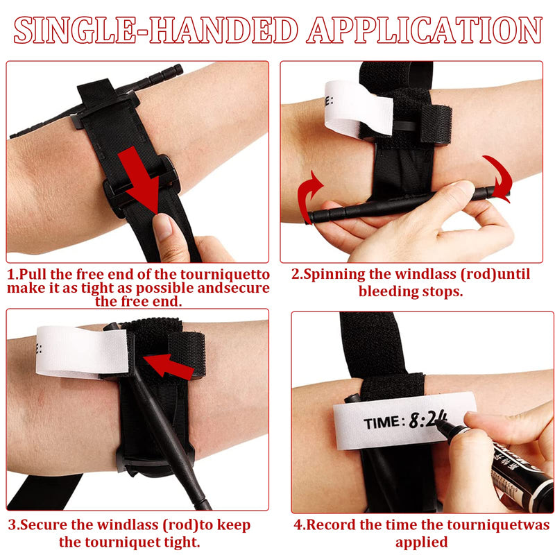 2 Pack Tourniquet, Outdoor Emergency Tourniquet,Quick Release Buckle One-Handed Operated, First Aid Equipment or Camping Hiking Mountaineering Outdoor Sports - NewNest Australia