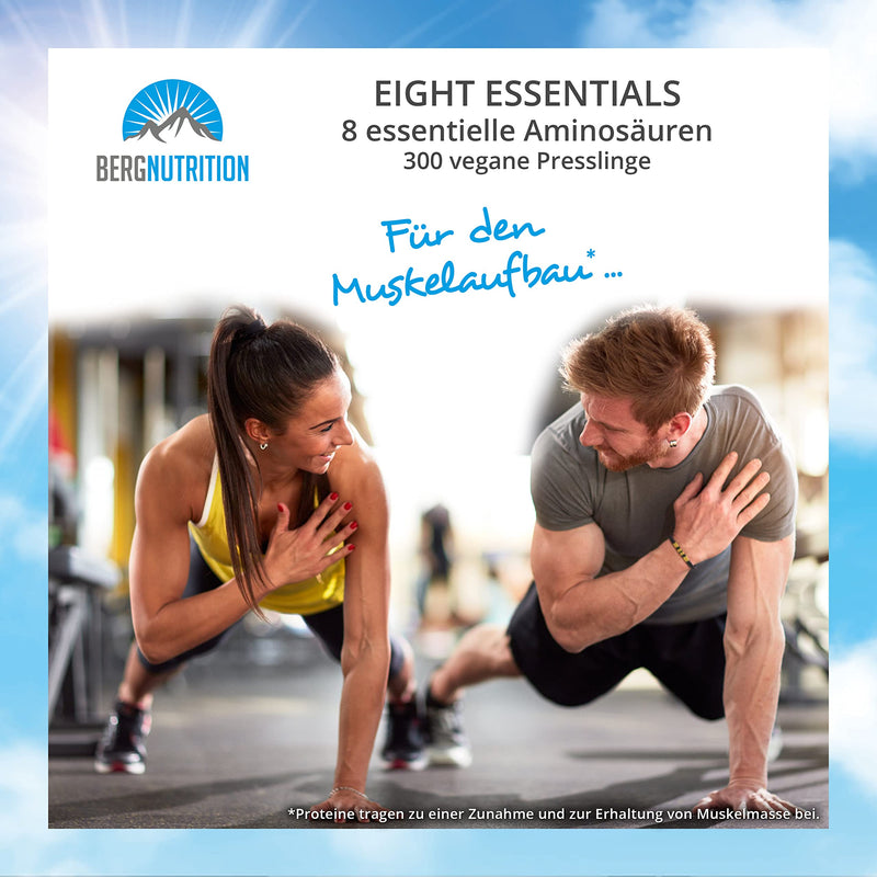 Berg Nutrition Eight Essentials, 300 Vegan Pellets With 8 Essential Amino Acids According To Prof. Dr. Luc√† Moretti For Optimized Protein Supply, Amino Acids Tablets Complex High Dose Eaa - NewNest Australia