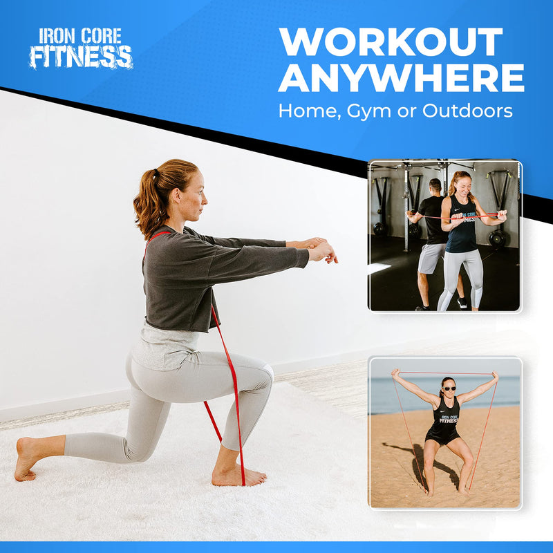 Iron Core Fitness Resistance Bands for Pull Up Assist- Strength Power Flexibility Training at Home or Gym. Ebooks and Workout Chart Included. #2 Red - NewNest Australia
