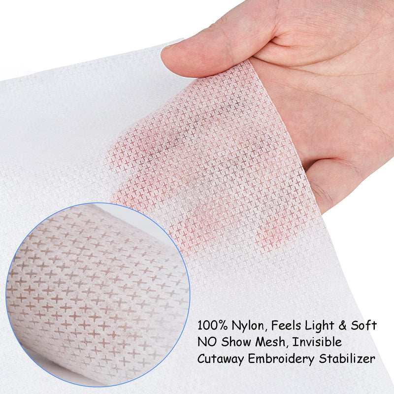 Simthread No Show Mesh (Invisible) Cut Away Embroidery Stabilizer Backing Interlining - Weight 1.9 Ounces 8" x 8" 100pcs/pack - Precut Sheets for 4x4 and 6x6 Machine Embroidery Hoops 8"x8" 100pcs - NewNest Australia