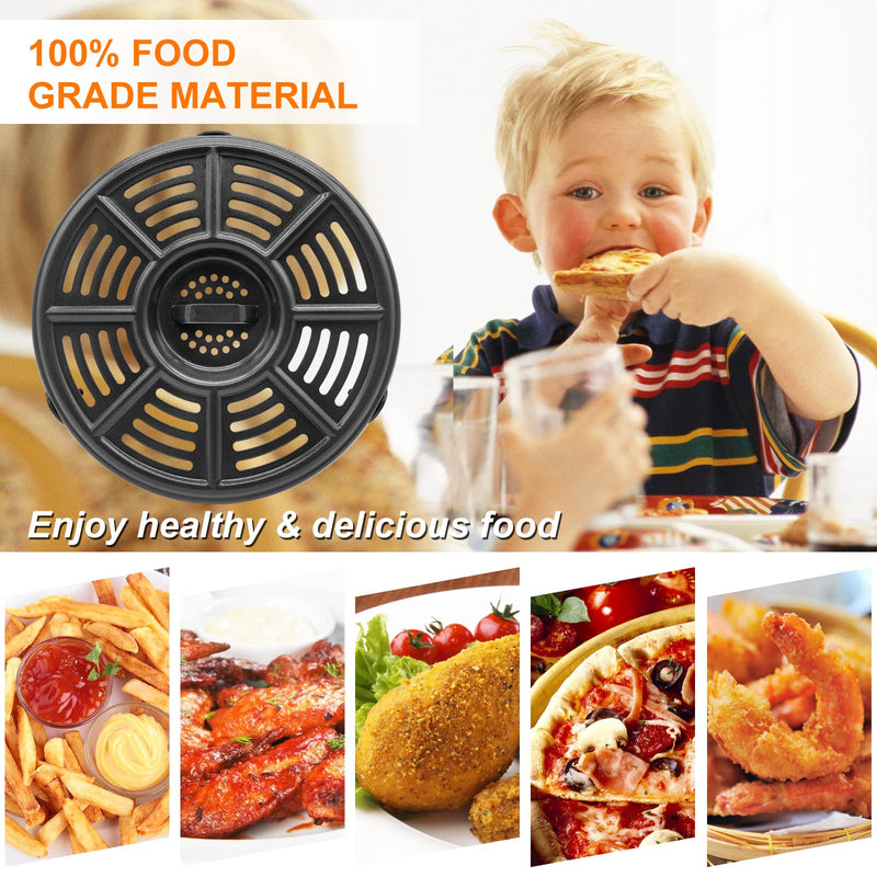ALJ Air Fryer Tray for Ninja 4QT Air Fryers with Rubber Bumpers, 8.2 inch Upgraded Round Grill Pan Plate, Crisper Plate Replacement Parts for Ninja Foodi, Non-Stick, Dishwasher Safe 4 QT - NewNest Australia