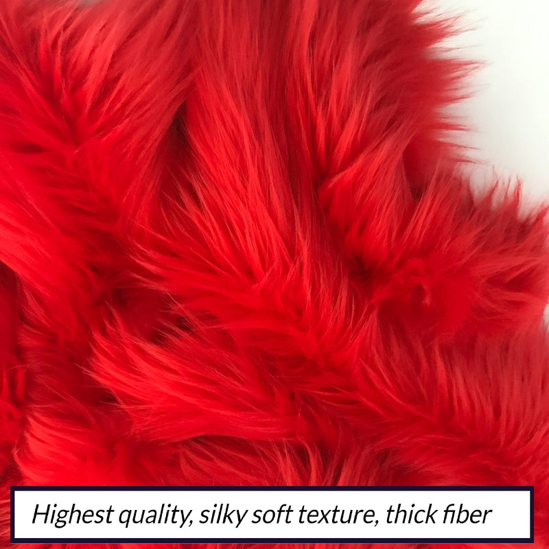Bianna Creations | Faux Fur Fabric Ultra Soft Deluxe Plush Shaggy Squares | Craft, Sewing, Props, Costumes, Decoration (Fire Red, 8x8 inches) Fire Red - NewNest Australia