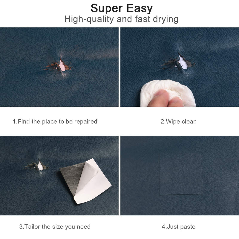 Leather Repair Tape, Self-Adhesive Leather Repair Patch for Couch Furniture Sofas Car Seats, Advanced PU Vinyl Leather Repair Kit (Blue, 3.9X79 inch) 3.9X79IN Blue - NewNest Australia