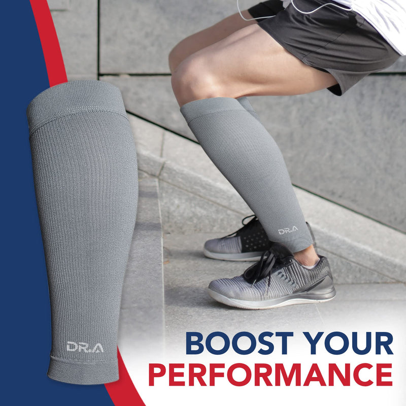 Dr. Arthritis Doctor Developed Calf Compression Sleeve Men and Women - Leg Compression Sleeve for Leg Pain Relief, Muscle Recovery, Shin Splint, and Varicose Veins (Large, Grey, 1 Pair) L - NewNest Australia