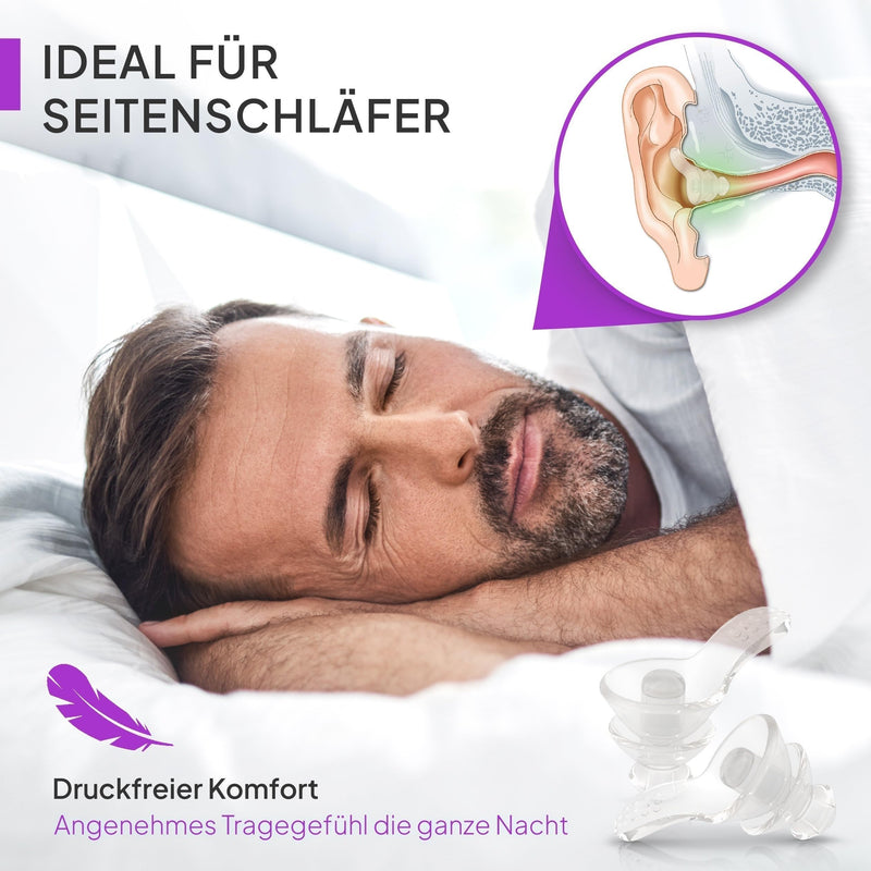 Senner ® DreamPro - Ear plugs for peaceful sleep - Hearing protection ideal in noisy environments and for side sleepers - Anti snoring ear plugs - Hypoallergenic, with 2 sizes, aluminum container - NewNest Australia