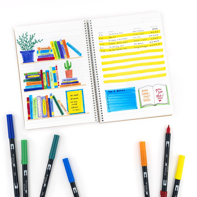 Tombow 56167 Dual Brush Pen Art Markers, Primary, 10-Pack. Blendable, Brush and Fine Tip Markers 1-Pack - NewNest Australia