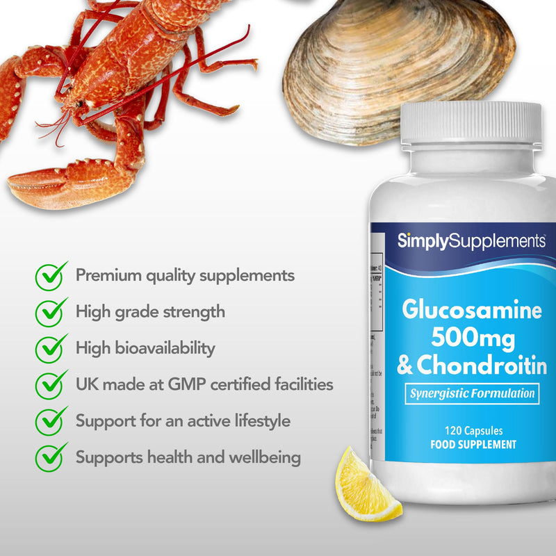 Glucosamine 500mg & Chondroitin - 120 capsules - 40 day supply - SimplySupplements - NewNest Australia