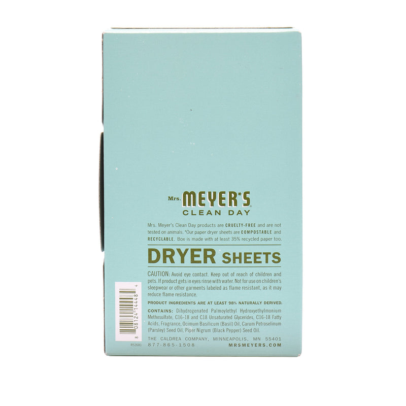 Mrs. Meyer's Dryer Sheets, Softens Fabric, Reduces Static, Cruelty Free Formula, Basil Scent, 80 Count - NewNest Australia