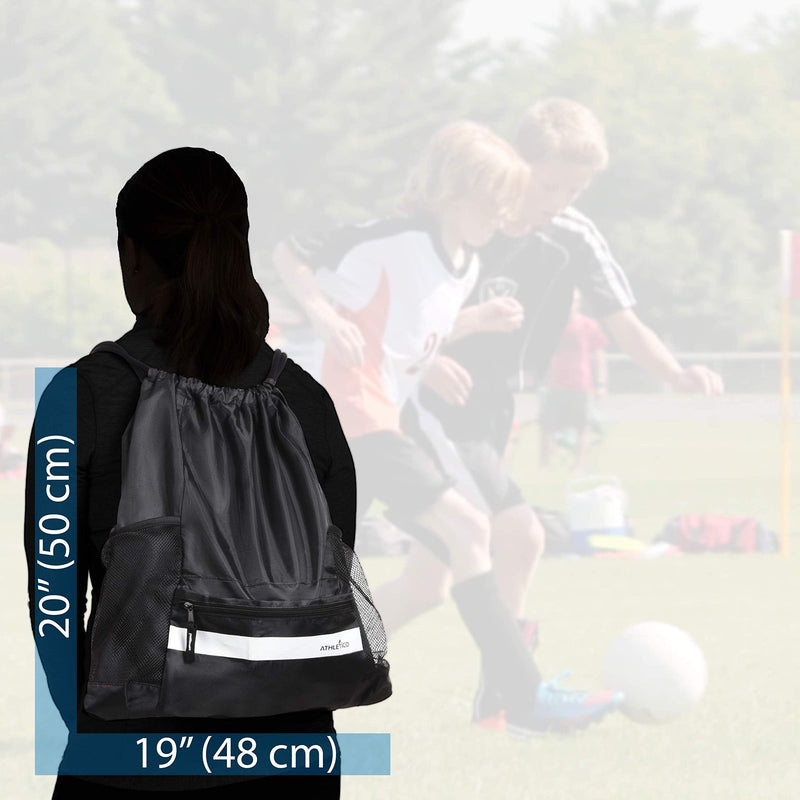Athletico Drawstring Soccer Bag - Soccer Backpack for Boys or Girls Can Also Carry Basketball or Volleyball Red - NewNest Australia