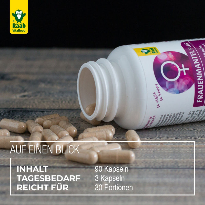 Raab Vitalfood Women's coat plus, 90 capsules, vegan, with extracts of women's coat herb and monk's pepper fruit, with iron, magnesium, zinc, biotin, coenzyme Q10 and vitamin C - NewNest Australia