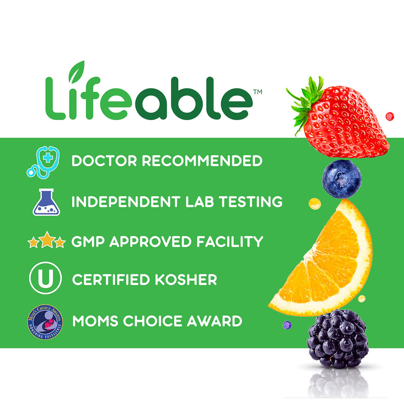 Lifeable Iron for Kids – with Vitamin C – 10mg – Great Tasting Natural Flavor Gummy Supplement – Gluten Free Vegetarian GMO-Free Chewable – for Anemic and Iron Deficient – for Children – 90 Gummies - NewNest Australia