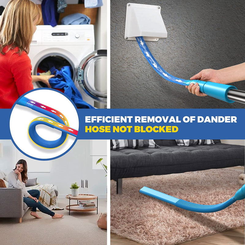 Holikme Dryer Vent Cleaner Kit Vacuum Hose Attachment Brush, Lint Remover, Dryer Vent Vacuum Hose, Blue - NewNest Australia