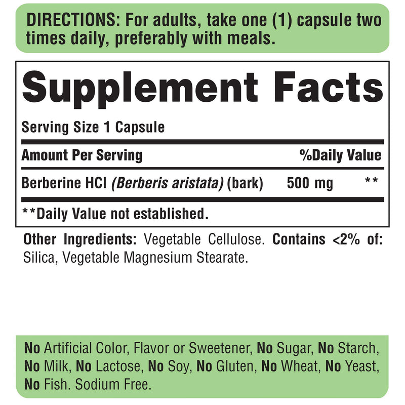 Puritan's Pride Berberine 500 mg, 60 Capsules 60 Count - NewNest Australia