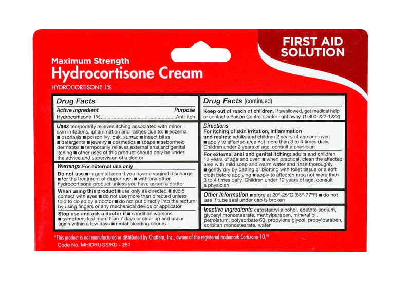 Thera Care Hydrocortisone Cream Maximum Strength, Itch, Irritation & Rash Relief, Red - NewNest Australia