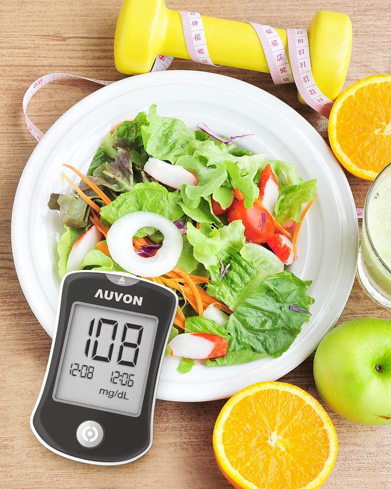 AUVON Blood Sugar Test Kit, High-Tech Glucose Monitor, Diabetes Testing Kit with 50 Glucometer Strips and 50 30G Lancets, I-QARE DS-W Blood Glucose Monitoring System (No Coding Required) - NewNest Australia