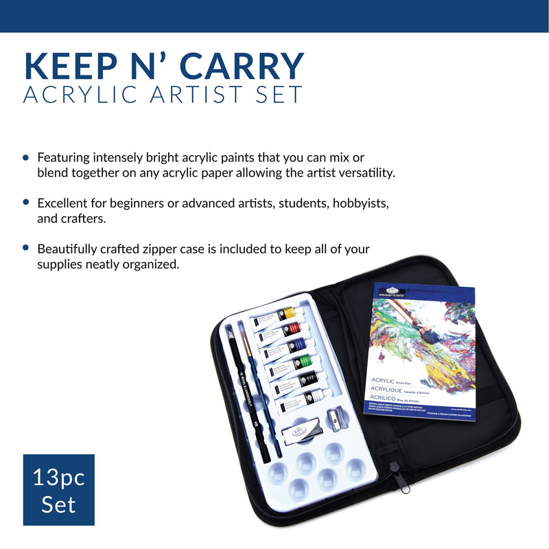 Royal & Langnickel Acrylic Paint Essentials Keep N' Carry Set - NewNest Australia