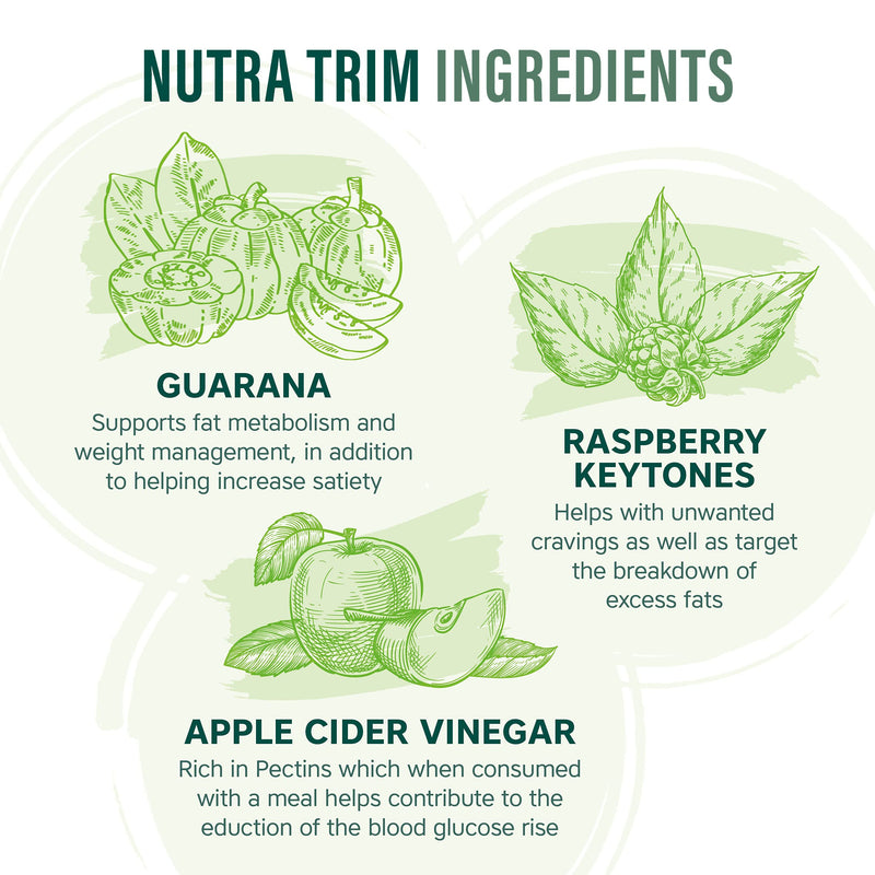 NUTRATRIM - Weight Management Supplement | Slimming Tablets - 30 Tablets - Helps Achieve Weight Goals & Digestion | with Raspberry Ketones, Apple Cider Vinegar & Green Tea - Vegan - NutraVit - NewNest Australia