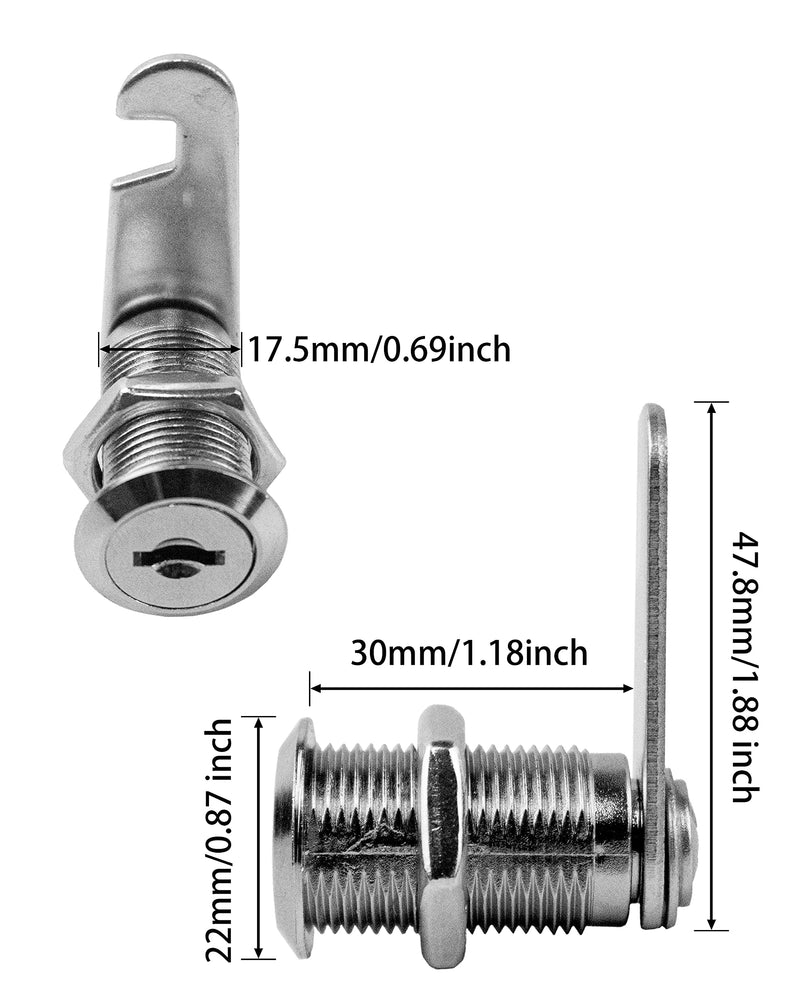 MoHern Cabinet Locks, 6 Pcs Keyed Alike 1-1/8 Inch (30mm) Cylinder Locks, Zinc Alloy Cam Lock with Keys for Cabinet, Drawer, RV and More - NewNest Australia