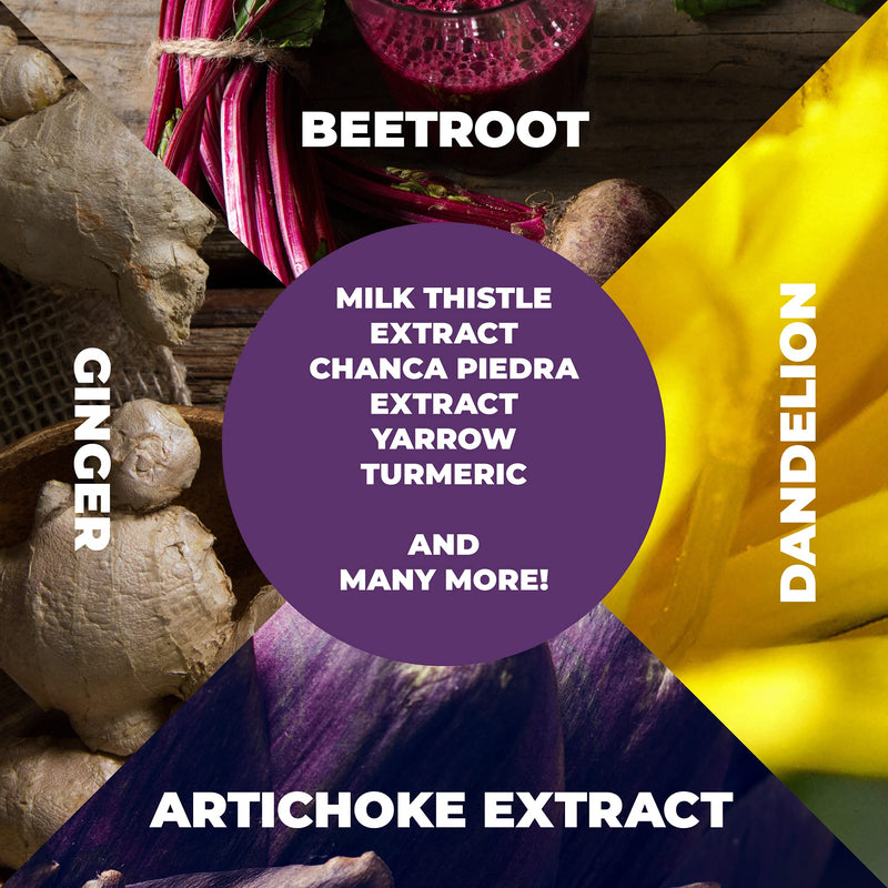 Liver Health Detox Support Supplement - Herbal Blend for Men & Women with Artichoke Extract, Milk Thistle, Dandelion Root, Turmeric, Beet Root, Alfalfa, Choline & Celery Seed. 60 Capsules. Non GMO - NewNest Australia