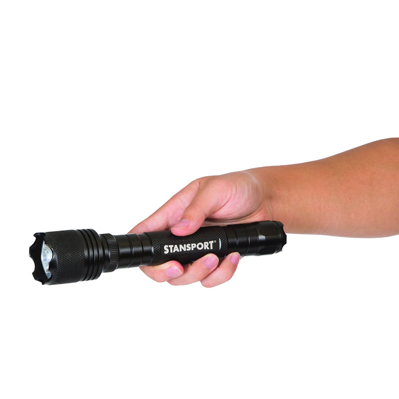 Stansport Heavy-Duty Tactical Flashlight W/Batteries - Cree T6 Bulb - 500 Lm, Black, One Size, 102-500 - NewNest Australia