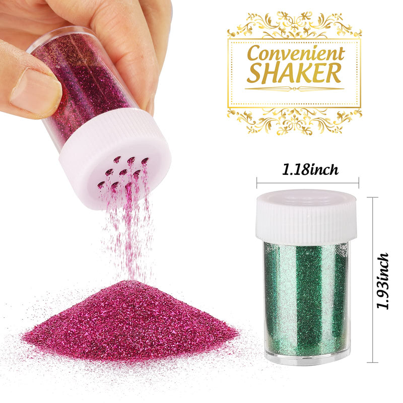 LEOBRO 18 Pack Glitter for Slime, Resin Glitter Shake Jar, Slime Glitter, Multi Assorted Set Extra Fine Glitter for Resin Nail Art Crafts Tumbler Scrapbook Jewelry Making, 15g/ Bottle, Total 270g - NewNest Australia