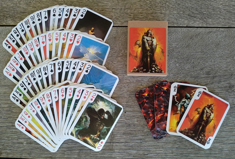 FANSTASY Playing Cards (Poker Deck 54 Cards All Different) Vintage Retro Fantasy SciFi Magazine Covers Comic Art by Ken Kelly Barbarians and Magic - NewNest Australia