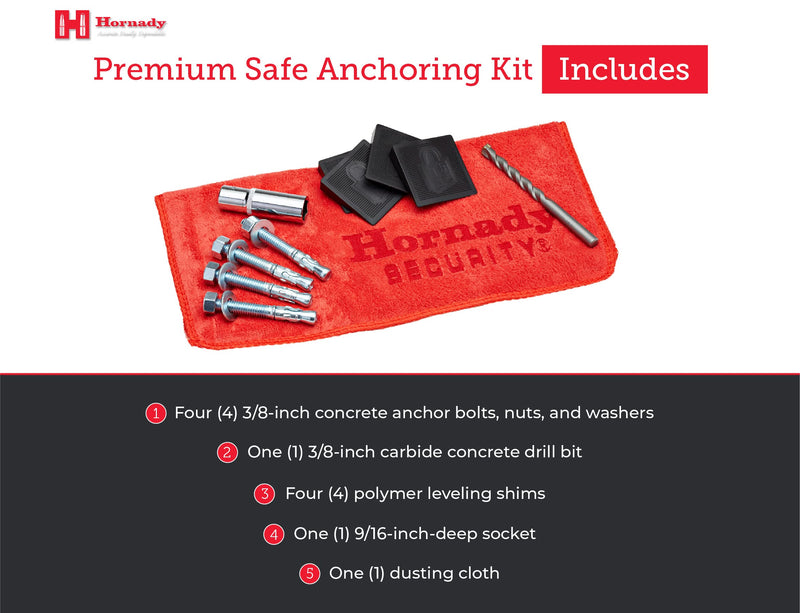 Hornady Premium Safe Anchoring Kit, 95851 - Securely Anchor Your Gun Safe into Concrete Floors for Maximum Security - Helps Keep Your Safe Level, Prevent Tipping, and Deter Thieves - NewNest Australia