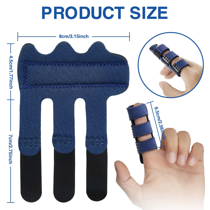 Echify Finger Splint - 2pcs Upgraded Finger Support Trigger Finger Brace with 3 Adjustable Fixing Belt Mallet Finger Splints for Straighten Broken Bent Finger & Arthritis Pain Relieve - NewNest Australia