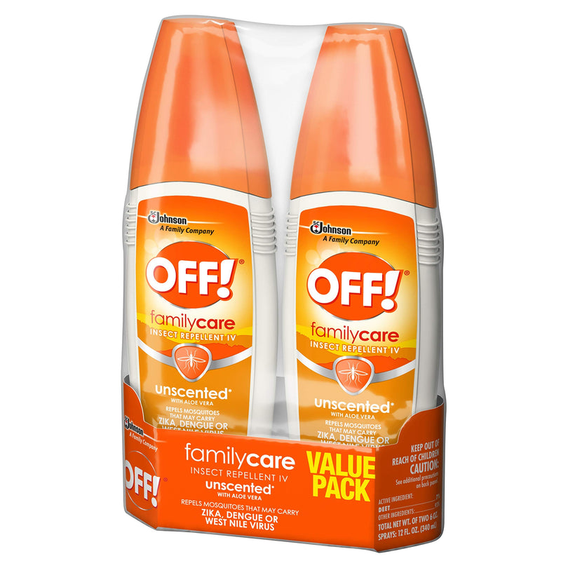 OFF! Family Care Insect & Mosquito Repellent, Unscented with Aloe-Vera, 7% Deet 6 oz, Value Pack. (Pack of 2) - NewNest Australia