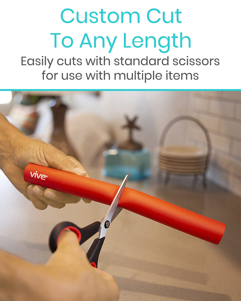 Vive Foam Tubing (9 Pack) - Utensil Padding Grips - Spoon, Fork Round Hollow Medical Closed Cell Tube - Cut to Length - Provides Wider, Larger Grip Pipe Tool for Dexterity, Disabled, Elderly - NewNest Australia