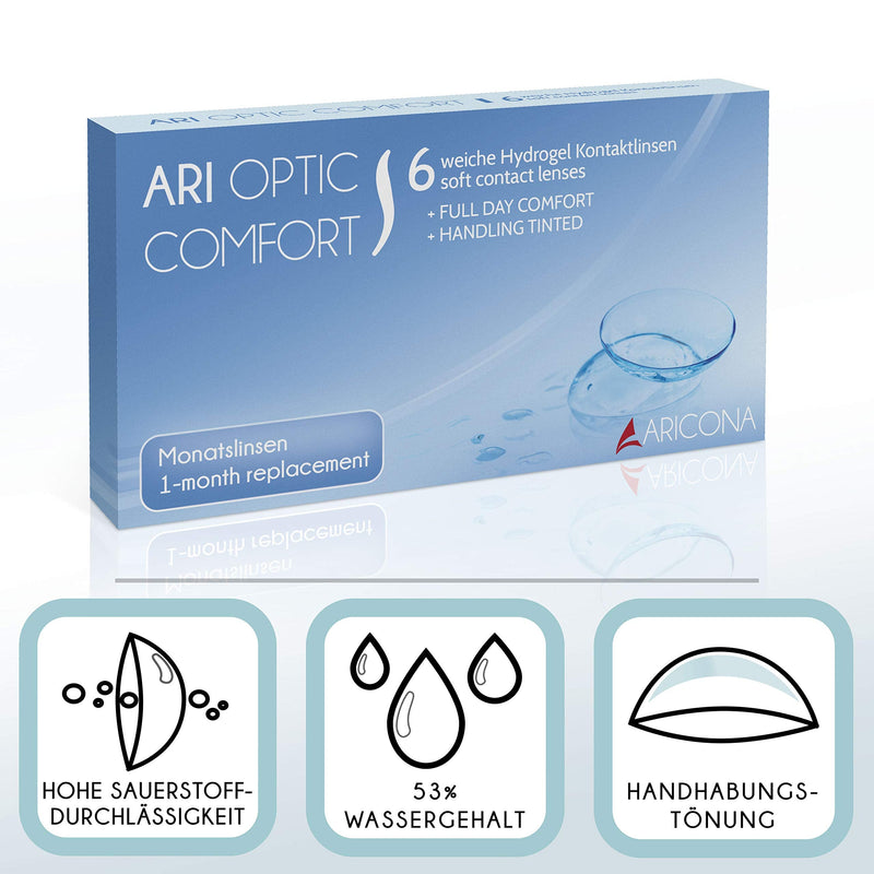 Aricona Contact Lenses Monthly Lenses Soft, Pack Of 6 | Bc 8.6Mm | Slide 14.2 | +5.0 Diopter - Soft Contact Lenses With Power For Daily Use +5.0 Diopter (Pack Of 6) - NewNest Australia