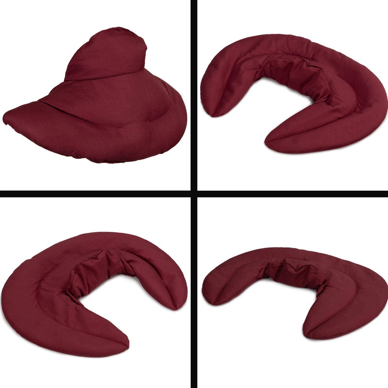 Neck pillow with stand-up collar wine red - cherry stone pillow - neck pillow heat pillow - neck heating pillow for microwave and oven cherry stone - NewNest Australia