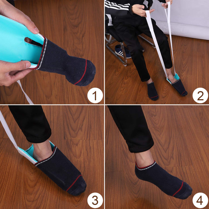Sock Aid Helper Tool Aid for Elderly Putting on Sock Helper Easy Put on Sock Slider Puller Aid for Elderly Pregnant Women Disabled Leg Issues Avoid Bending - NewNest Australia