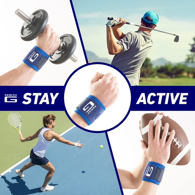 Neo G Wrist Band - Sports, Golf, Gym, Tennis Wrist Support – Wrist Bandage for Joint Pain, Arthritis, Sprains, Strains, Instability - Adjustable Compression - Class 1 Medical Device - NewNest Australia