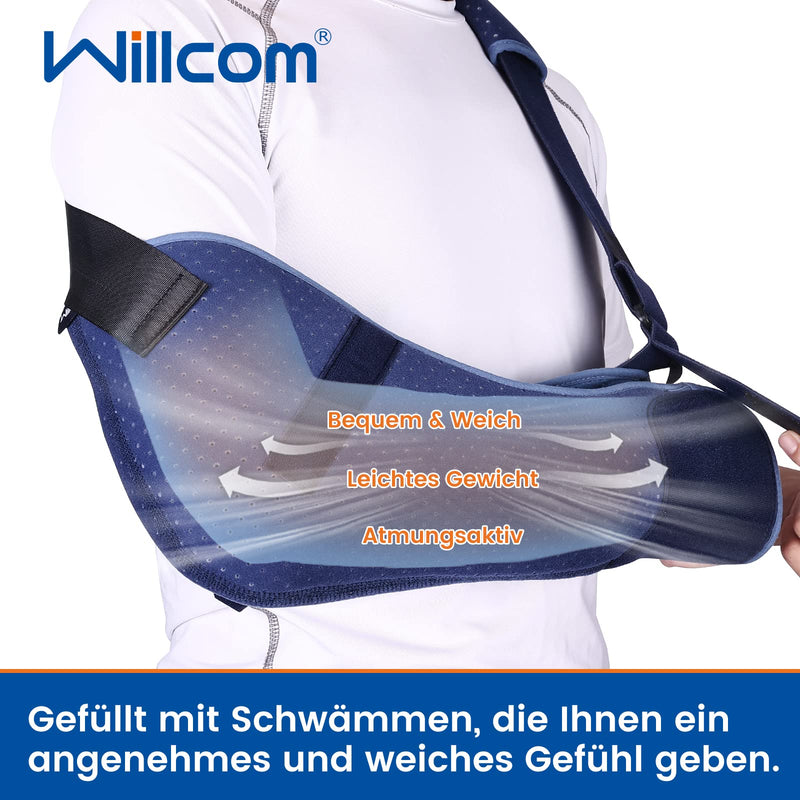 Willcom Arm Sling Shoulder, Medical Arm Sling for Women Men, Breathable Shoulder Support for Broken Arm, Elbow, Wrist and Injury Recovery (Left, M) M Left Arm - NewNest Australia