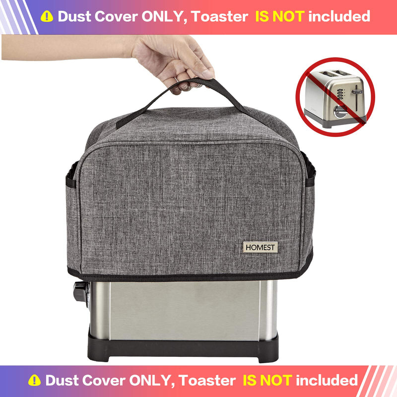 HOMEST Toaster Dust Cover with Pockets Compatible with Cuisinart 2 Slice Toaster, Can Hold Jam Spreader Knife & Toaster Tongs, Dust and Fingerprint Protection, Grey Gray Fit For Cuisinart 2 Slice Toaster - NewNest Australia