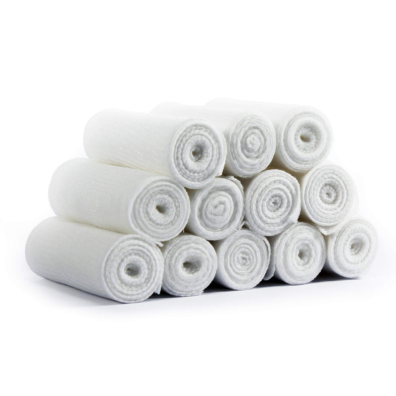 MED PRIDE Conforming Gauze Rolls First Aid Rolled Stretch Bandages for Wounds & Injuries – Disposable Nonsterile Body Wrap Dressing for The Knee, Ankle, Hands, Wrist, White (3''x 4.1 yd) 3" X 4.1yds - NewNest Australia