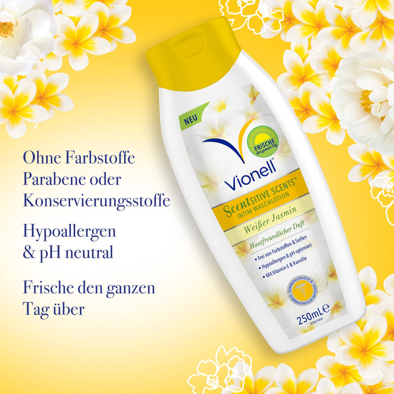 Vionell Intimate Wash Lotion Women Scentsitive Scents Daily Feminine, Plus Vitamin E & Chamomile, All-Day Freshness, Hypoallergenic, White Jasmine Fragrance, 250 Ml - NewNest Australia