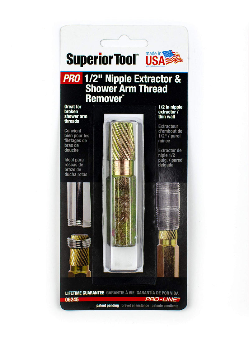 Superior Tool 05245 1/2" Nipple Extractor & Shower Arm Thread Remover PRO - NewNest Australia