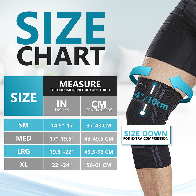 Knee Compression Sleeve for Men and Women (2 Pack), Knee Support Brace for Running and Work out (Medium) Medium - NewNest Australia