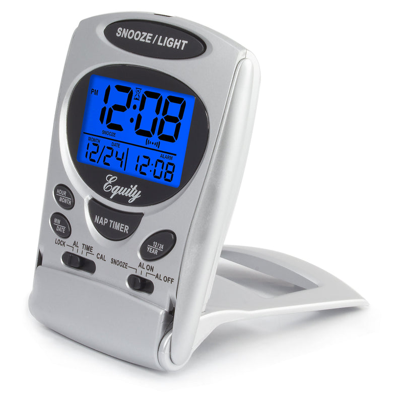 NewNest Australia - Equity by La Crosse 31300 Fold-Up LCD Travel Alarm Clock with Nap Timer & Backlight 