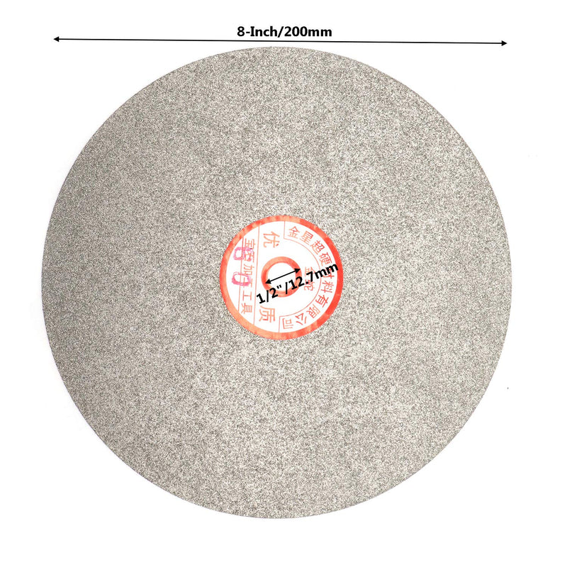 Rannb 60 Grit 8-inch Outside Dia Jewelry Polishing Tool Diamond Coated Flat Lap Disk Grinding Polishing Wheel 8-inch 60 Grit - NewNest Australia