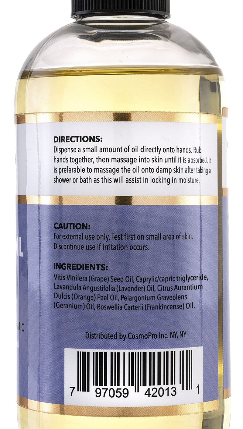 Lavender Relaxation Massage Oil - No Stain 100% Natural Blend of Spa Quality Oils for Romantic, Calming, Aromatic, Soothing Massage Therapy 8.8 oz by Cosmetasa 8.8 Fl Oz (Pack of 1) - NewNest Australia
