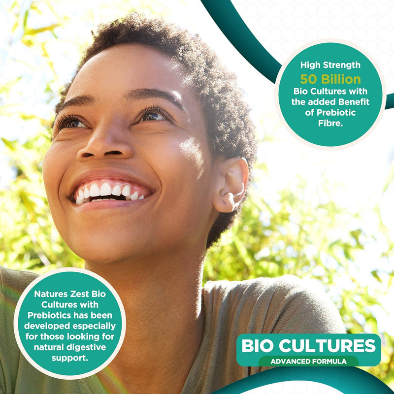 Bio Cultures Complex Probiotics 50 Billion CFU with Prebiotics – 180 Vegan Capsules - Acidophilus & Saccharomyces Boulardii Probiotic - 6 Month Supply – Probiotics for Women & Men - by Natures Zest - NewNest Australia