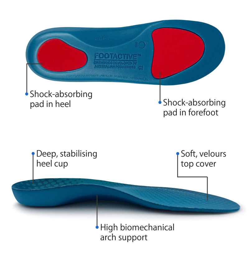 PLANTAR FASCIITIS Insoles by FOOTACTIVE | Full-Length Arch Support Orthotic Insoles | Relieves Plantar Fasciitis, Heel Pain, Foot Pain | Physiotherapist Recommended 3/4.5 UK - NewNest Australia