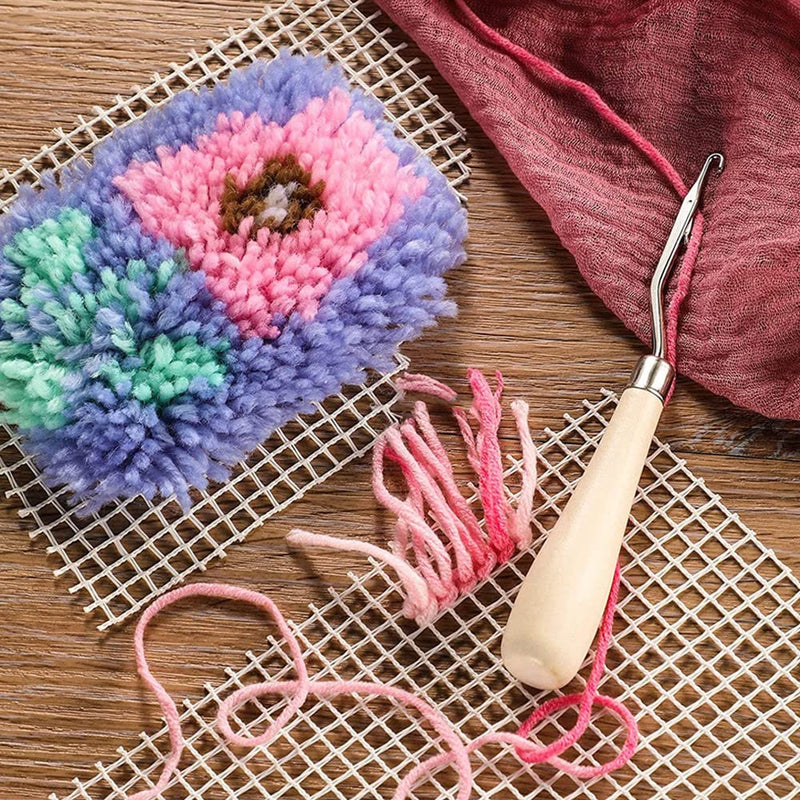 ForSewian 5 Pieces Bent Latch Hook Crochet, Wooden & Plastic Needle Hooks for Carpet Making, Wig Designing and Other Craft - NewNest Australia
