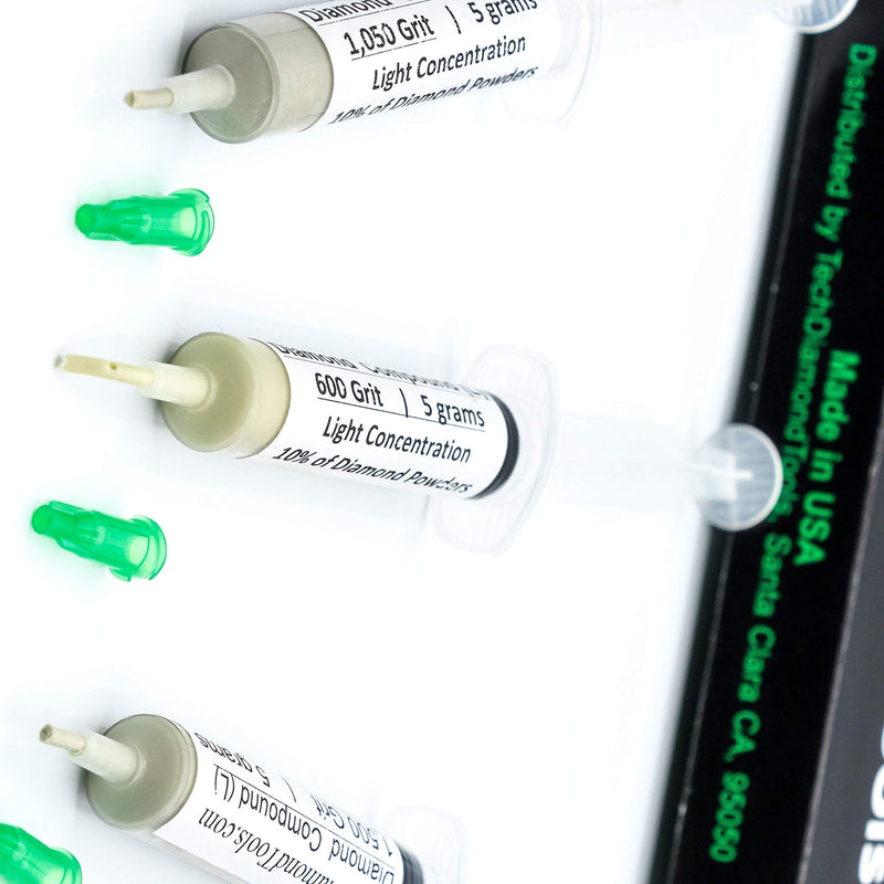 TechDiamondTools Kit of 3 Diamond Lapping Paste Polishing Compound 600 1050 1500 Grit Lapidary Paste for Rock Glass Metal Jewelry Resin Marble with 10% of Diamond Powder USA Made 1500 1050 600 grit - NewNest Australia