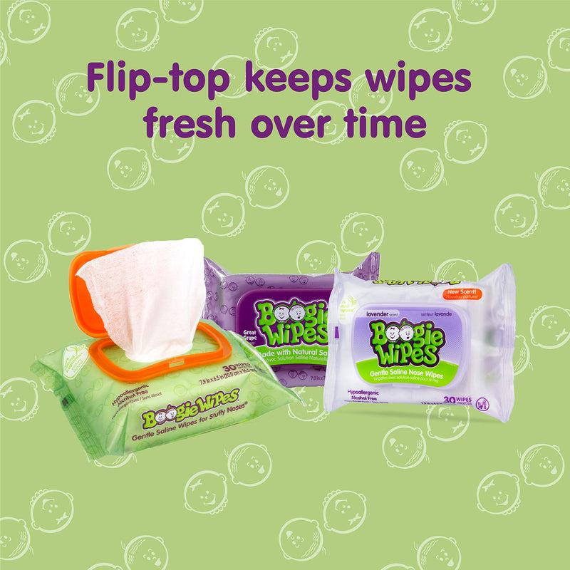 Boogie Wipes Gentle Wet Wipes for Baby and Kids, Face, Hand, Body & Nose, HSA/FSA Eligible, Made with Vitamin E, Aloe, Chamomile and Natural Saline, Fresh Scent, 30 Count, Pack of 3 - NewNest Australia